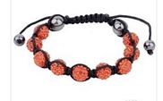 Bracelet Adjustable Orange Crystals